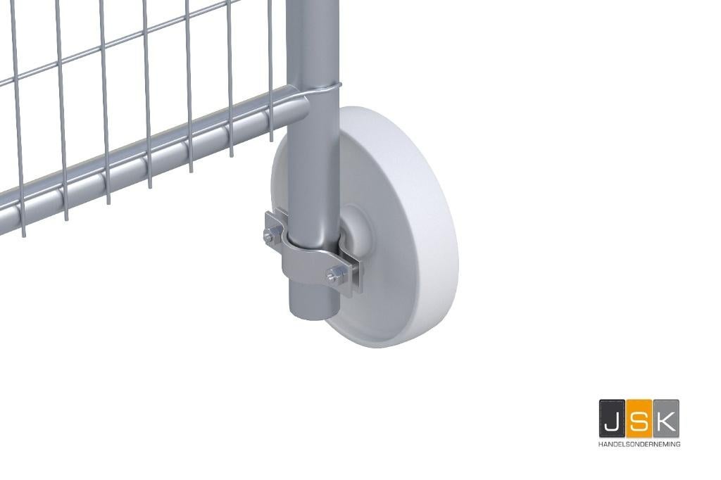 Bouwhek wiel Nylon 200 x 50 mm met bevestigings (klem)set,, Doe-het-zelf en Verbouw, Zwenkwielen, Ophalen of Verzenden, Nieuw