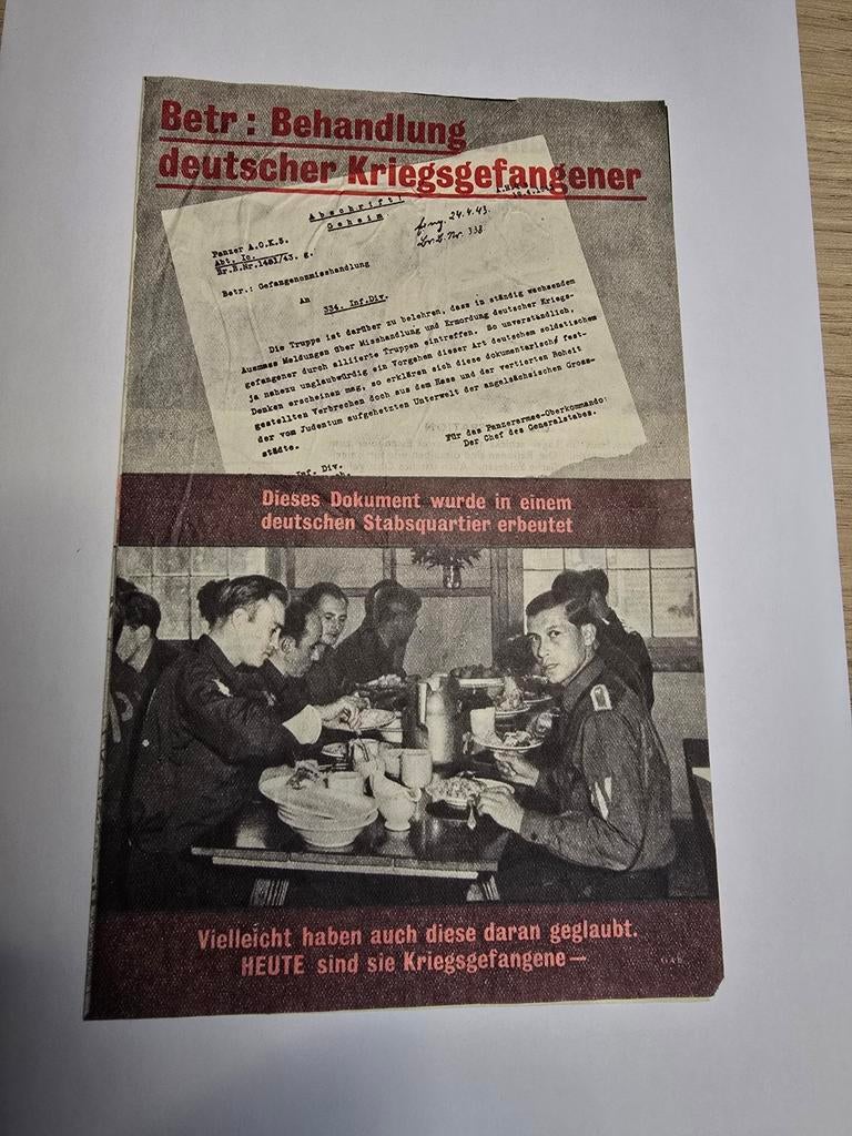 Duitse propaganda pamflet wo2, Verzamelen, Militaria | Tweede Wereldoorlog, Ophalen of Verzenden, Landmacht, Duitsland, Foto of Poster