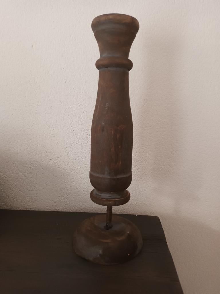 Houten kandelaar, Ophalen of Verzenden, Overige materialen