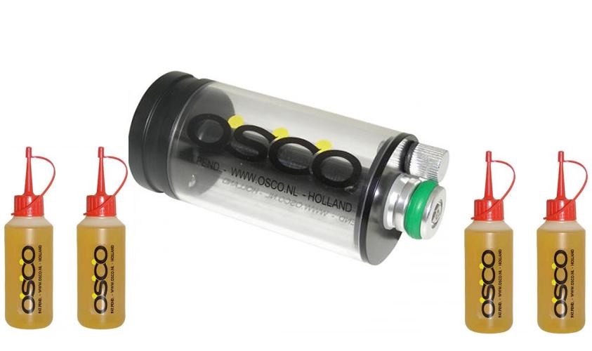 Osco ketting smeersysteem aanbieding met 4 flesjes van 100ml, Verzenden, Nieuw