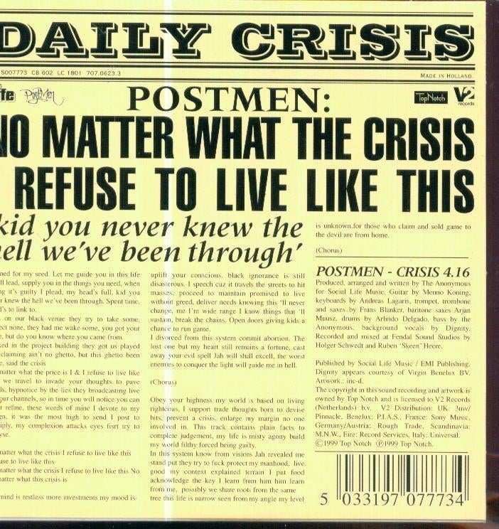 cd-single van Postmen - Daily Crisis, Ophalen of Verzenden, Zo goed als nieuw, Pop