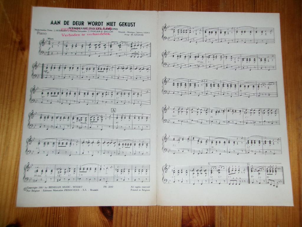 Zonder liefde / Aan de deur wordt niet gekust - Johnny Hoes, Gebruikt, Ophalen of Verzenden, Artiest of Componist, Piano