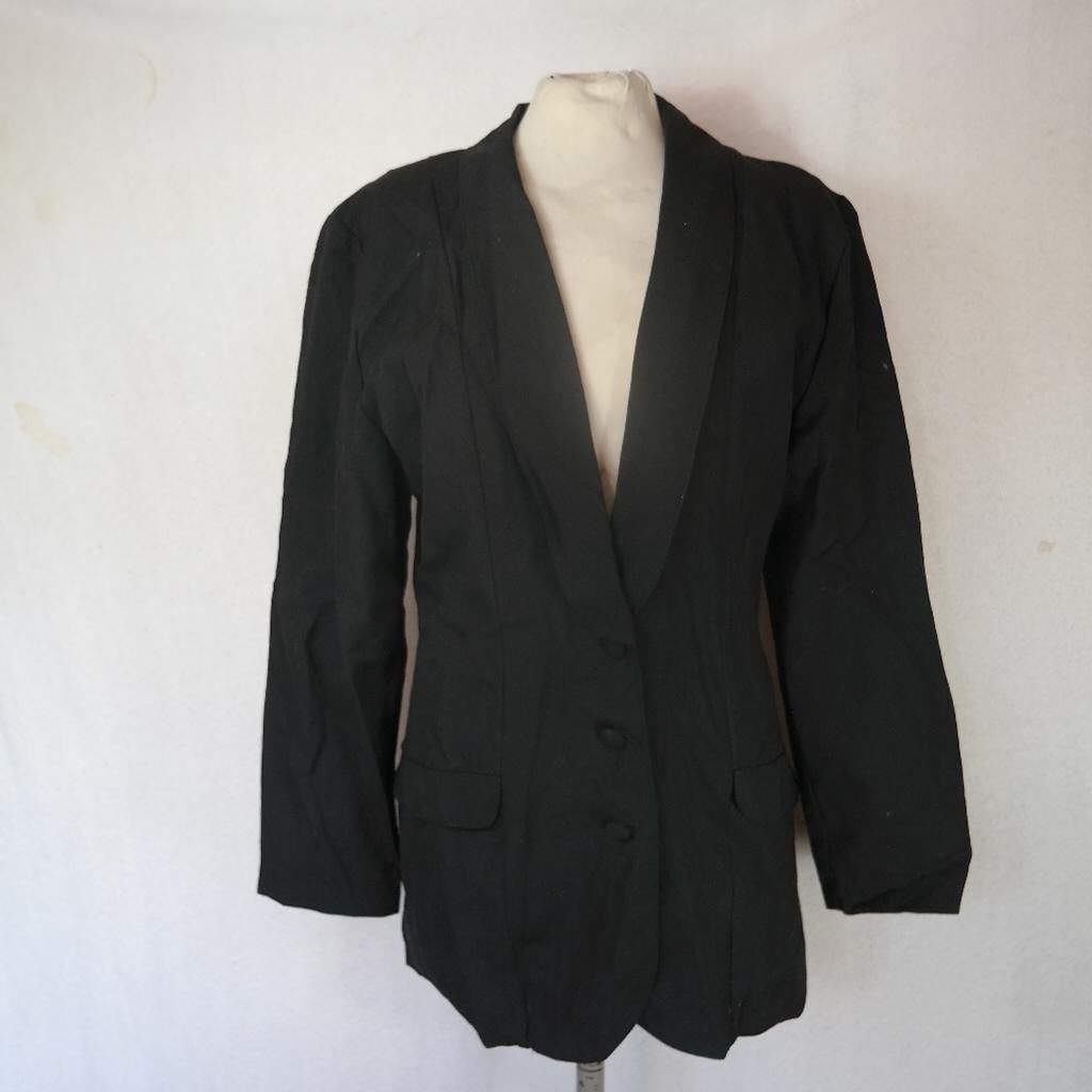 Net zwart lang damesjasje.Mt 36.Merk Prizzi, ., Zwart, Ophalen of Verzenden, Zo goed als nieuw