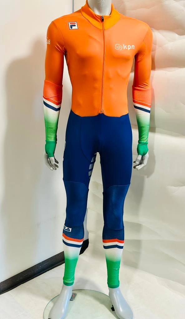 Schaatskleding schaatspak snelpak speedsuit maat M KNSB Fila, Ophalen of Verzenden, Zo goed als nieuw