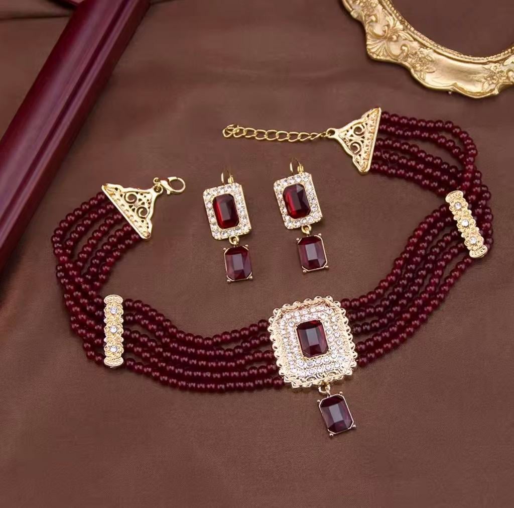 Marokaanse sieraden set, Sieraden, Tassen en Uiterlijk, Nieuw, Ophalen of Verzenden, Rood, Overige materialen