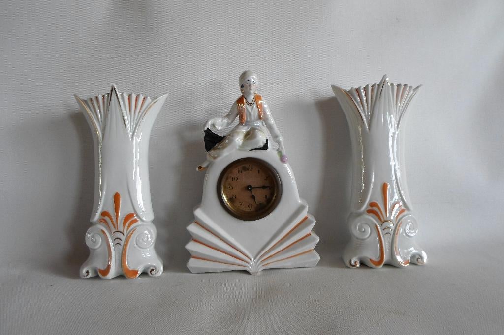 Art Deco Klokken Set Flapper Girl, Ophalen of Verzenden