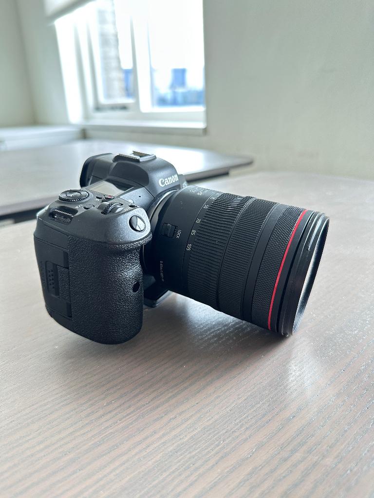 Canon R5 Body + Lens, Gebruikt, Canon, Compact, Ophalen of Verzenden