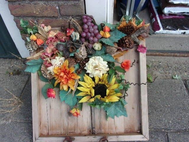 houten fruit / bloem bord, Ophalen, Gebruikt