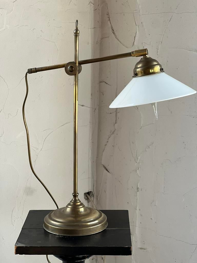 Oude notarislamp, messing glas, tafellamp, Ophalen, Nvt, Minder dan 50 cm, Nvt