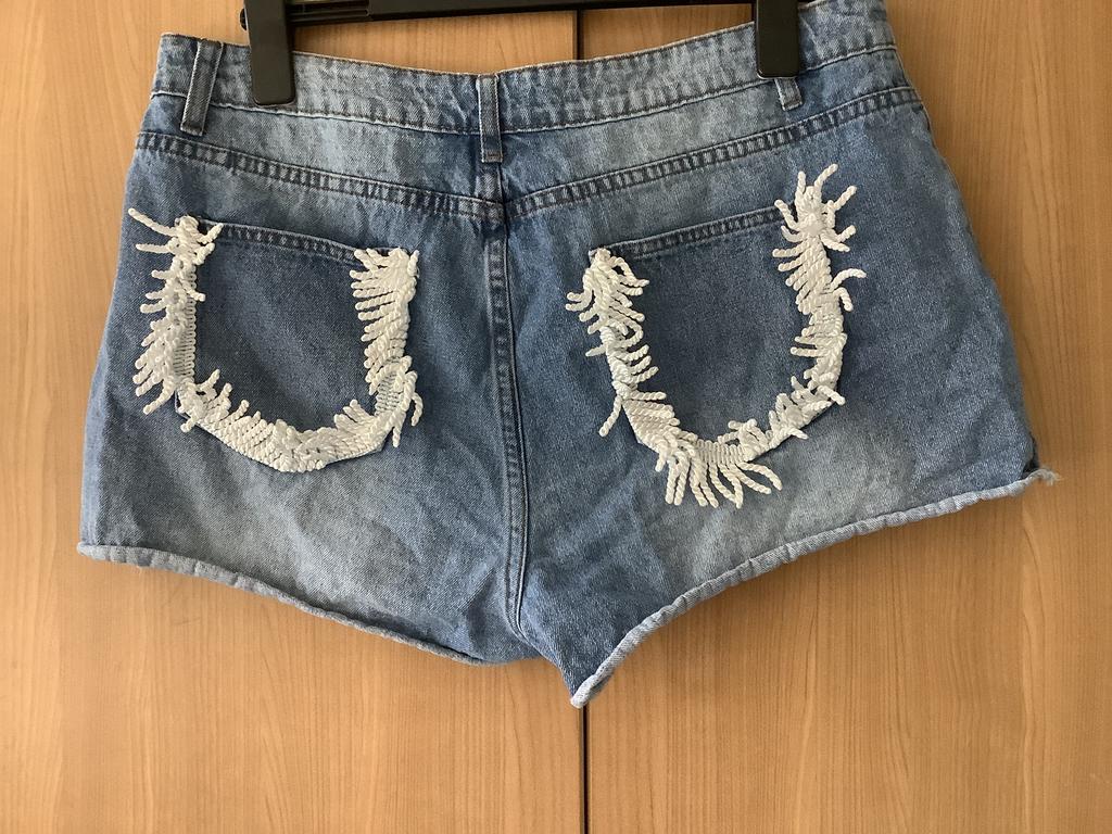 Korte broek mt.   46.    Shein!, Kleding | Dames, Spijkerbroeken en Jeans, Verzenden, Zo goed als nieuw, Blauw, Overige jeansmaten