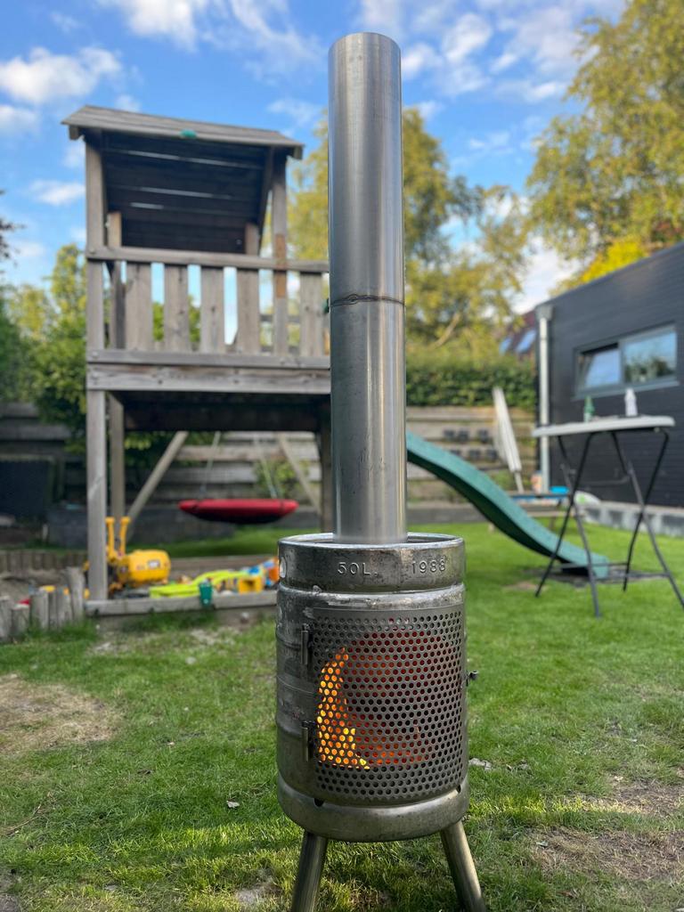 Bierfust kachel buitenkachel tuinhaard terrasverwarming, Ophalen of Verzenden, Nieuw