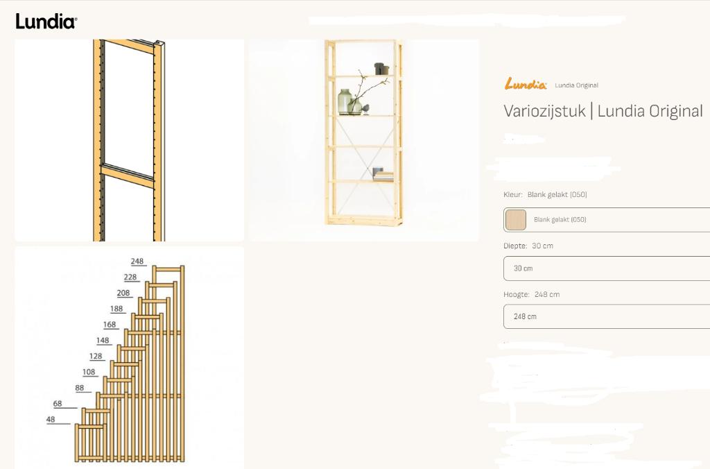 Lundia Variozijstuk 248x30 regulier gelakt in zeer nette sta, Huis en Inrichting, Ophalen, Gebruikt