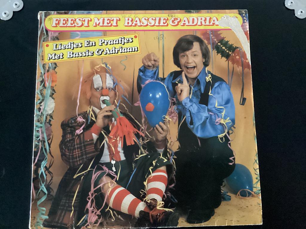 Bassie en Adriaan Feest LP Vinyl Vintage, Cd's en Dvd's, Vinyl | Kinderen en Jeugd, Verzenden, Gebruikt, Muziek