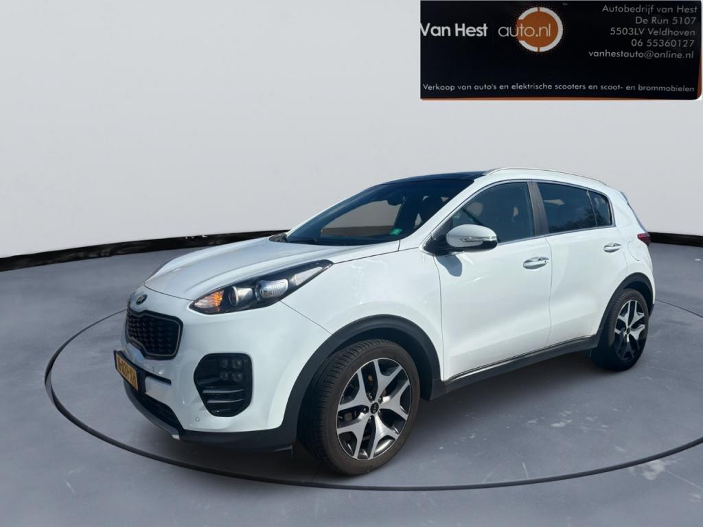 Kia Sportage 1.6 T-GDI GT-Line 177 PK | LEER | TREKHAAK | NA, Gebruikt, 4 cilinders, Wit, Handgeschakeld