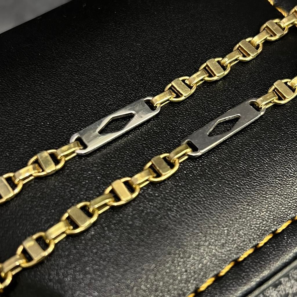 14 karaat gouden ketting kingsley schakel, Ophalen of Verzenden, Zo goed als nieuw, Goud