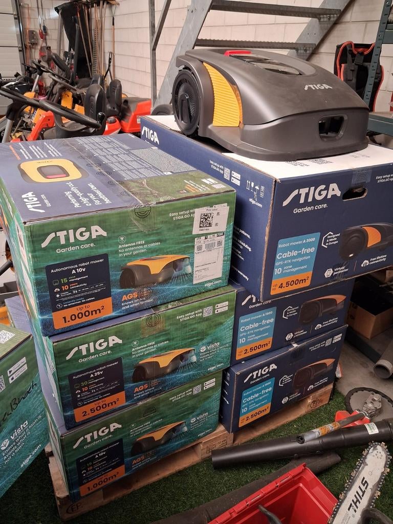 Stiga robotmaaiers  nieuwste modellen gps  rtk, Ophalen of Verzenden, Nieuw, Minder dan 30 cm