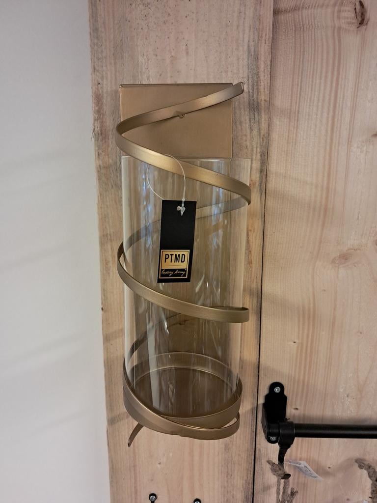 Windlicht voor aan de wand van PTMD, Ophalen of Verzenden, Nieuw, Metaal, Minder dan 25 cm