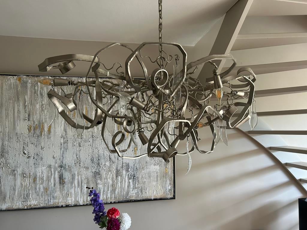 Brand van Egmond Delphinium Ovaal Hanglamp, Ophalen of Verzenden, Gebruikt, Metaal, 50 tot 75 cm