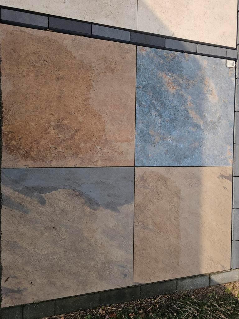 Keramische tegels 90x90x3 - Showtuin model (1 jaar oud), Ophalen, Keramiek, Zo goed als nieuw, Minder dan 5 m²