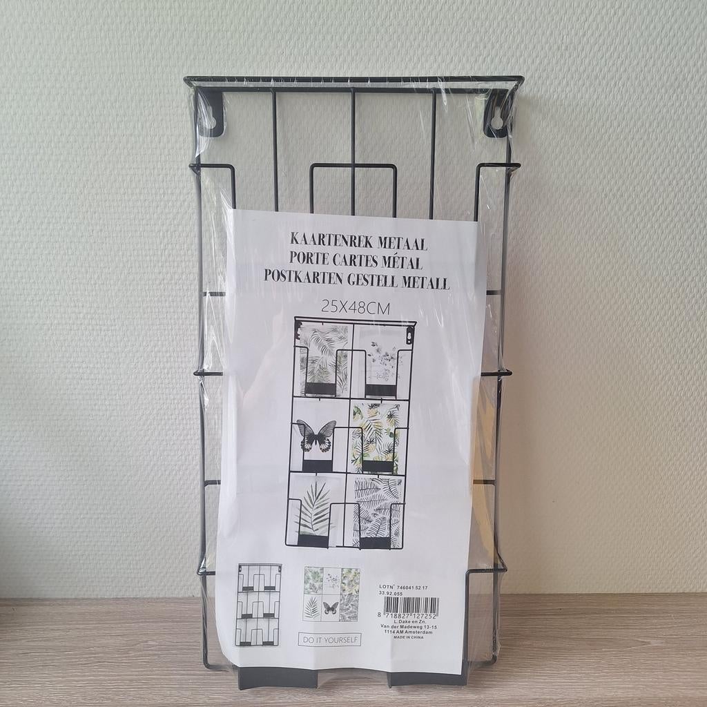 Nieuw zwart metalen kaartenrek 25x48 cm., Ophalen of Verzenden, Nieuw, Overige typen