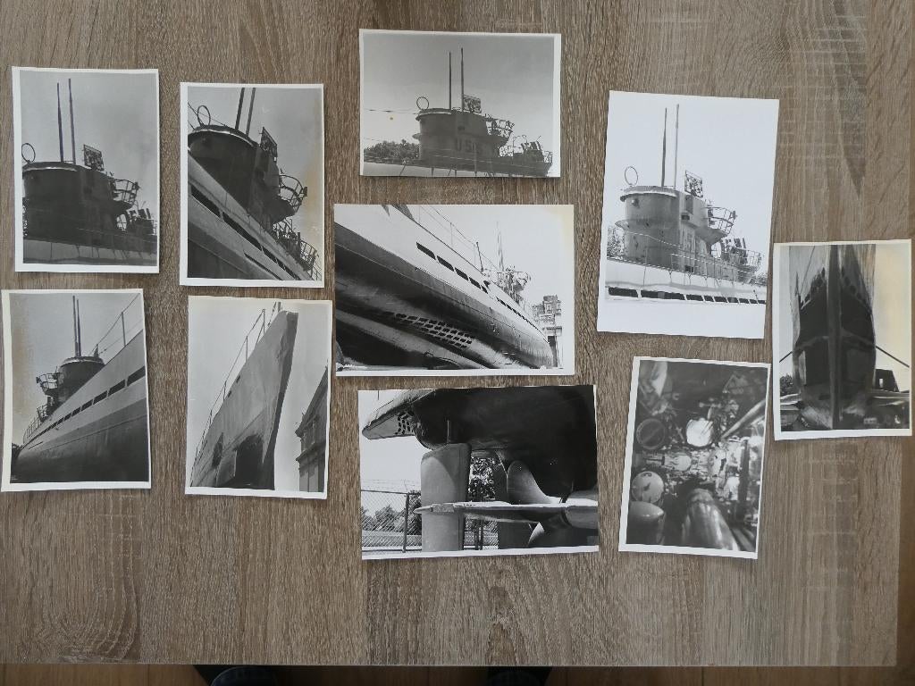 10 zwart/wit foto's van de U995, Ophalen of Verzenden, Marine, Duitsland, Foto of Poster