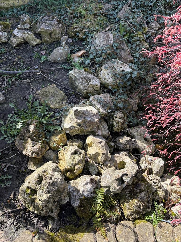 Decoratieve tufstenen voor tuin of rotstuin (ca. 70 stuks), Tuin en Terras, Grind, Keien en Split, Gebruikt, Kei, Overige materialen