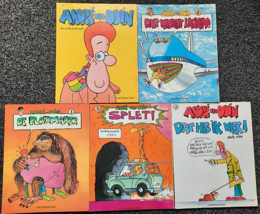 5 stipboeken André van Duin, Boeken, Stripboeken, Meerdere stripboeken, Ophalen of Verzenden, Gelezen
