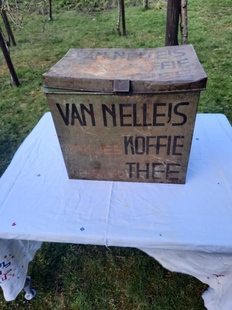Van Nelle blik voor koffie en thee, Verzamelen, Blikken, Ophalen of Verzenden, Gebruikt, Koffie, Van Nelle
