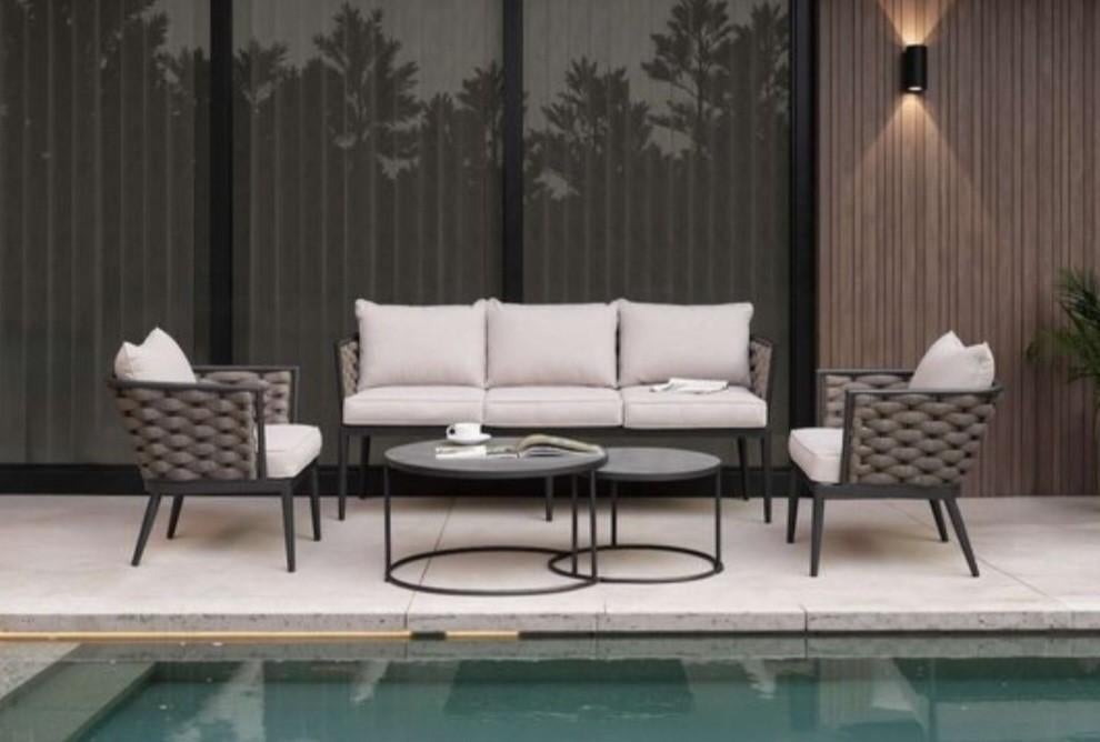 Feel Home - Luxe Brezza Loungeset met Duo Salontafel, Tuin en Terras, Ophalen, Nieuw, Bank, Loungeset