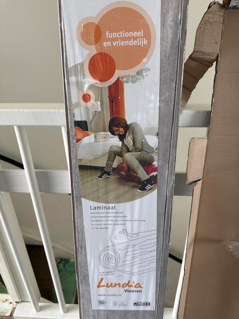 Lundia Laminaat 2 pakken nieuw, bijna 5 m2, Huis en Inrichting, Ophalen, Nieuw, Minder dan 10 m², Grijs