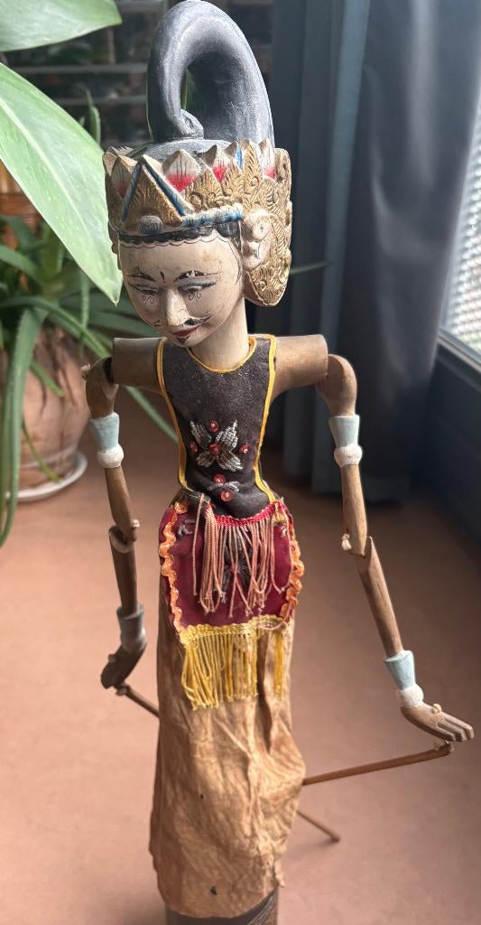 Fraaie oude wajangpop, Java, Ophalen of Verzenden