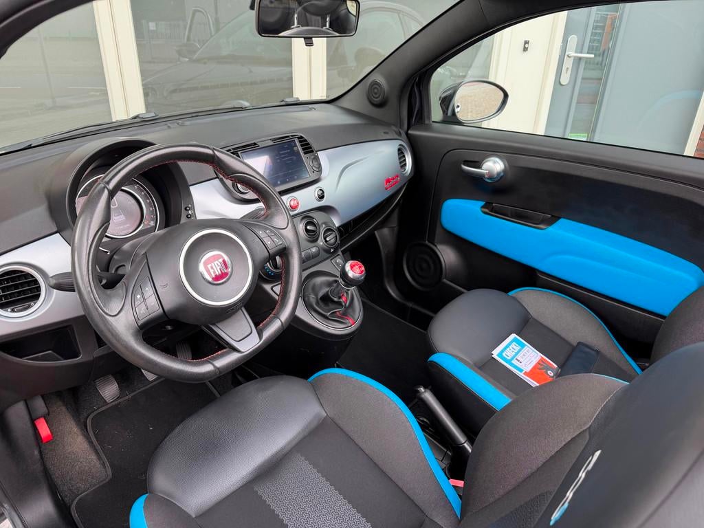 Fiat 500 C 0.9 TwinAir Lounge / Leder / PDC / Airco / Carpla, Auto's, 86 pk, Gebruikt, Leder en Stof, Zwart