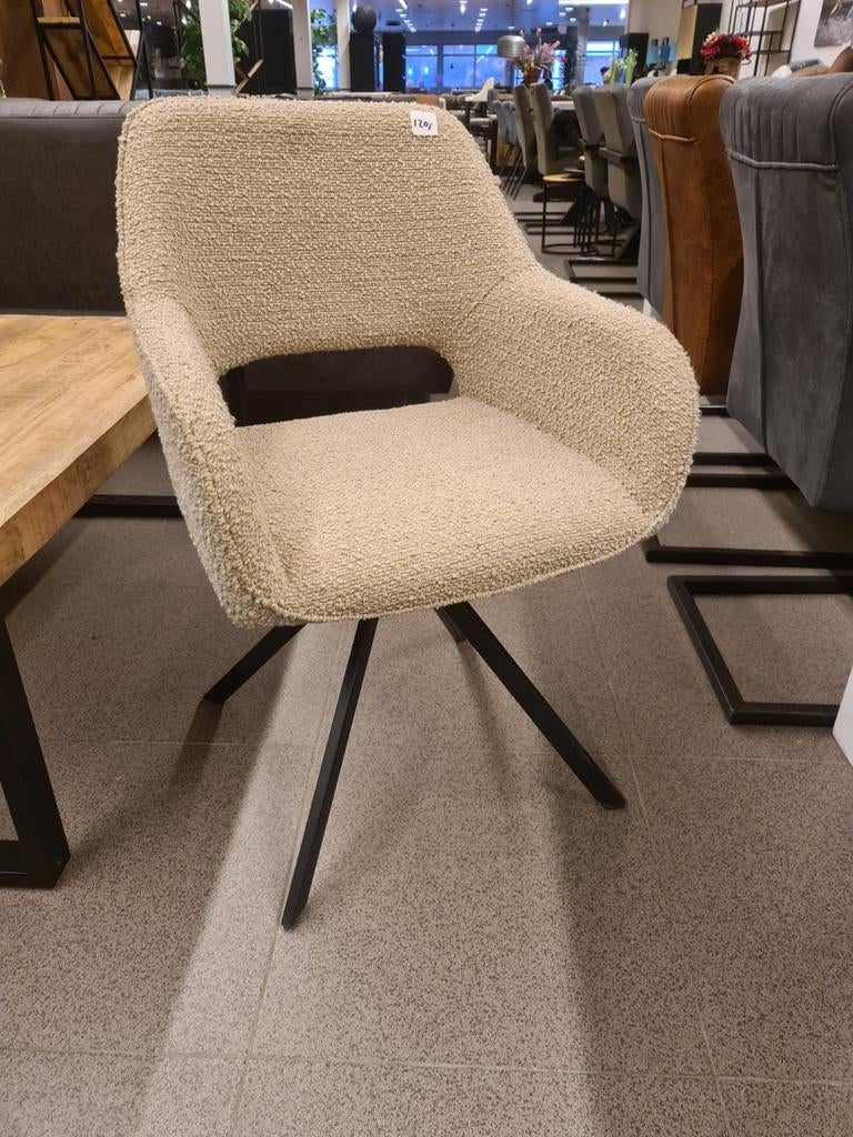 Nieuwe eetkamerstoel eleonora Fabio sand boucle €120p/st, Ophalen, Industrieel landelijk barok brocante koloniaal boheems vintage