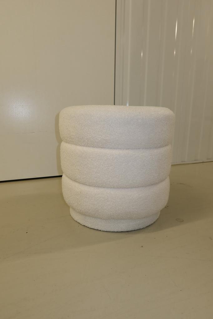 Crème Teddy Poef 40 cm, Huis en Inrichting, Banken | Voetenbanken en Poefen, Zo goed als nieuw, Minder dan 50 cm, Rond, Stof, Ophalen of Verzenden
