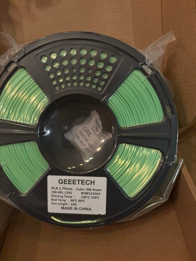 GEEETECH PLA filament 1.75mm Silk Green 1KG, Ophalen of Verzenden, Nieuw