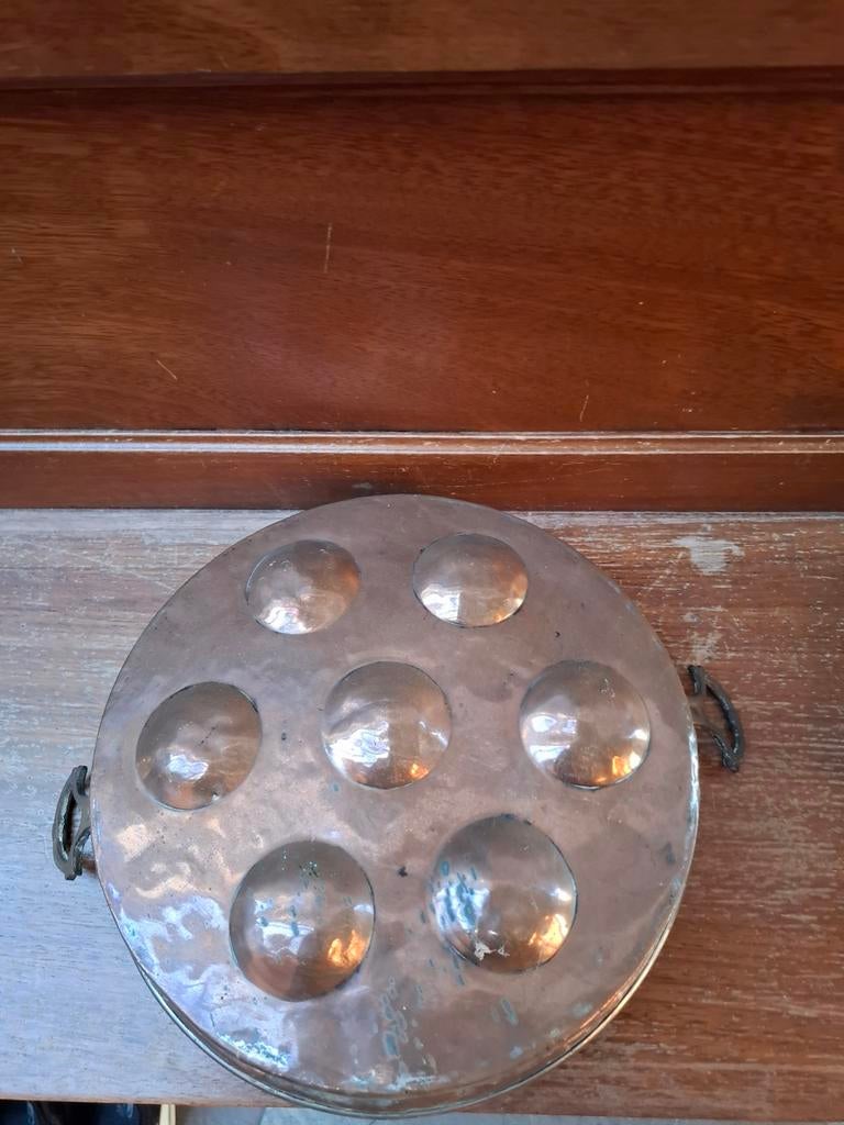 Antieke koperen poffertjespan, Ophalen of Verzenden