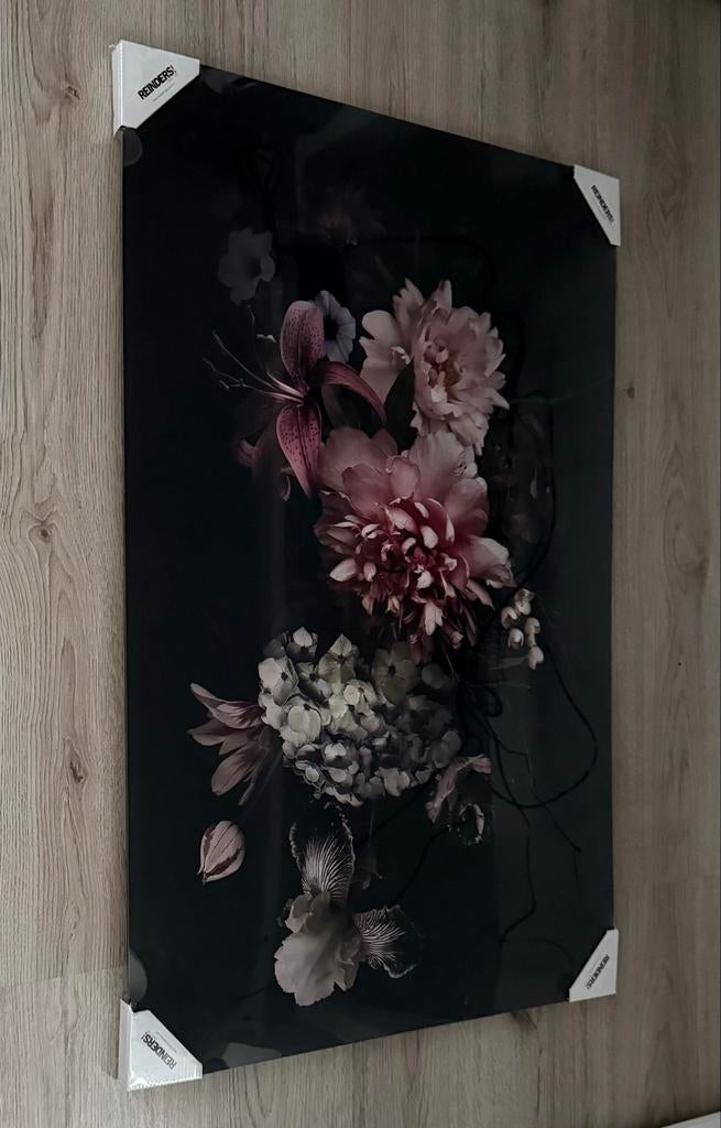 Decopaneel MDF 60x90 cm met bloemenprint, Ophalen, Nieuw