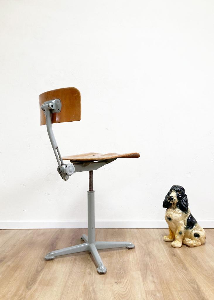 Industriële retro tekenstoel, Friso Kramer? Vintage stoel, Ophalen, O, Bureaustoel, O