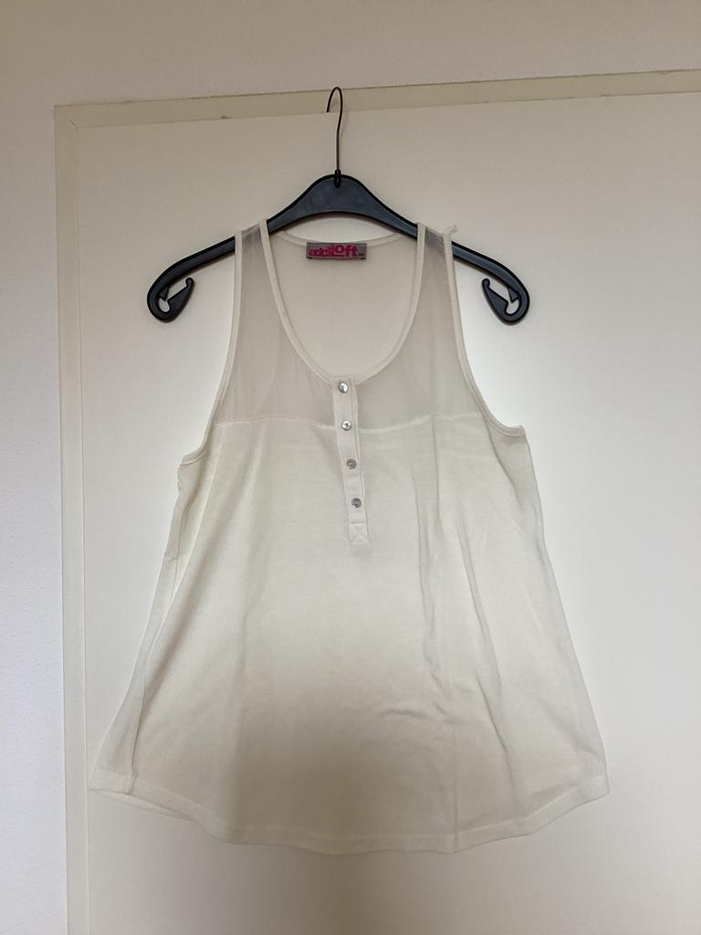 Tricot Alijn Top - Crèmekleurig met Knoopjes, Maat 38/40 (M), Beige, Ophalen of Verzenden, Zo goed als nieuw