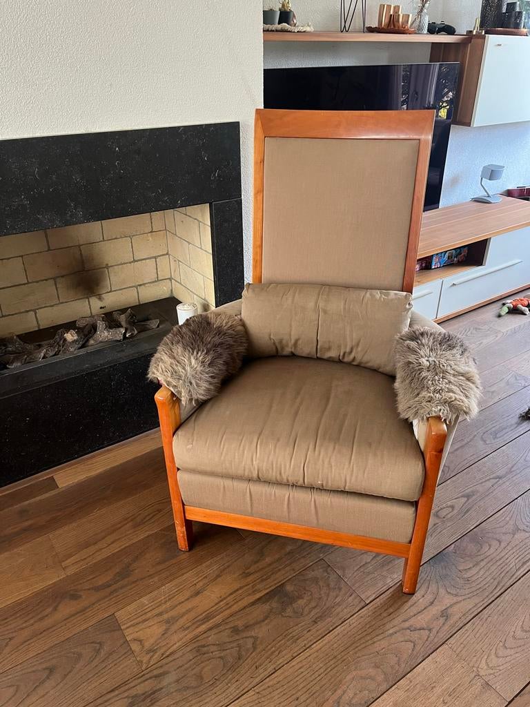 Italiaanse Giorgetti Vintage Fauteuil, Huis en Inrichting, Fauteuils, Ophalen, Gebruikt, Hout, 75 tot 100 cm