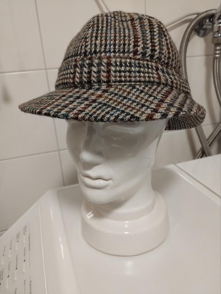Vintage Christys London tweed deerstalker hat, Ophalen of Verzenden, Zo goed als nieuw