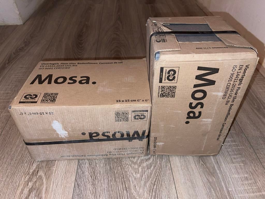 Mosa Vloertegels 15x15 cm - Nieuw in doos x2, Keramiek, Nieuw, Minder dan 20 cm, Vloertegels