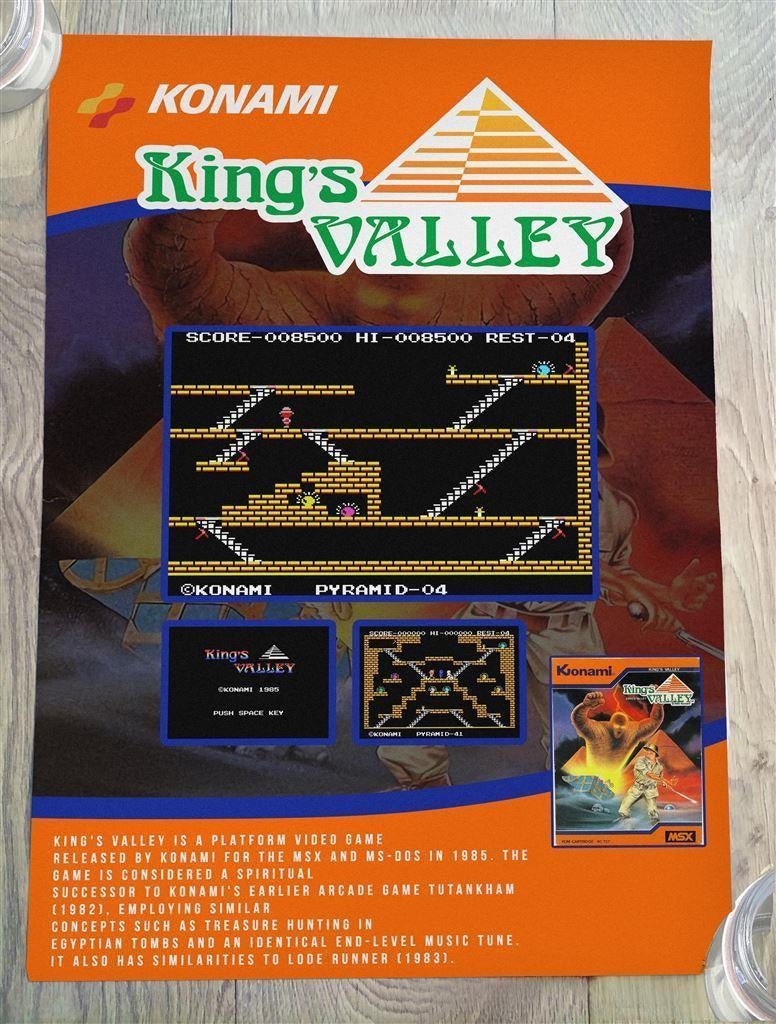 KING'S Valley MSX Konami Poster 40x60cm, Verzamelen, Ophalen of Verzenden, Nieuw, A1 t/m A3, Film en Tv