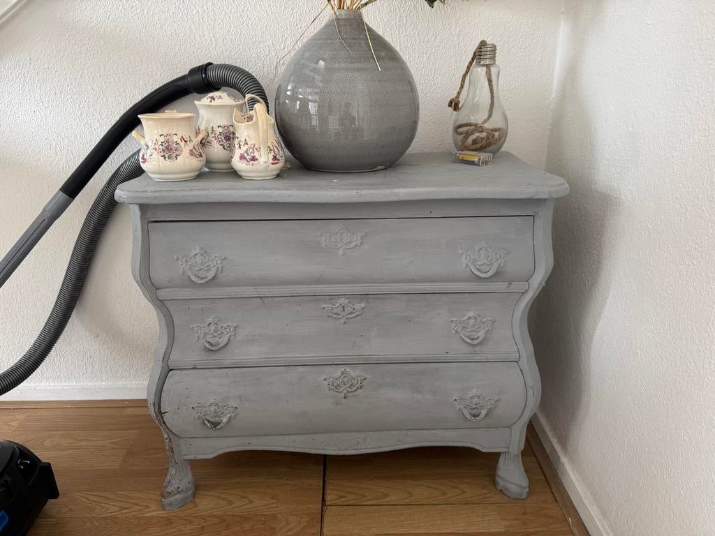 Vintage ladekastje in grijs, brocante stijl, Ophalen