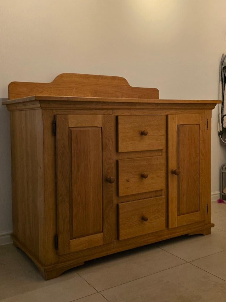 Massief blank eiken buffetkast, opbergkast, dressoir/commode, Huis en Inrichting, Kasten | Kledingkasten, Ophalen, Gebruikt, Eikenhout