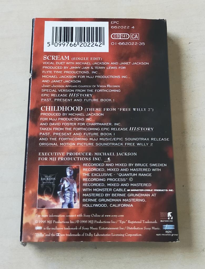 Michael Jackson - Scream/Childhood Cassette MC Single, Cd's en Dvd's, Cassettebandjes, 1 bandje, Ophalen of Verzenden, Pop, Epic