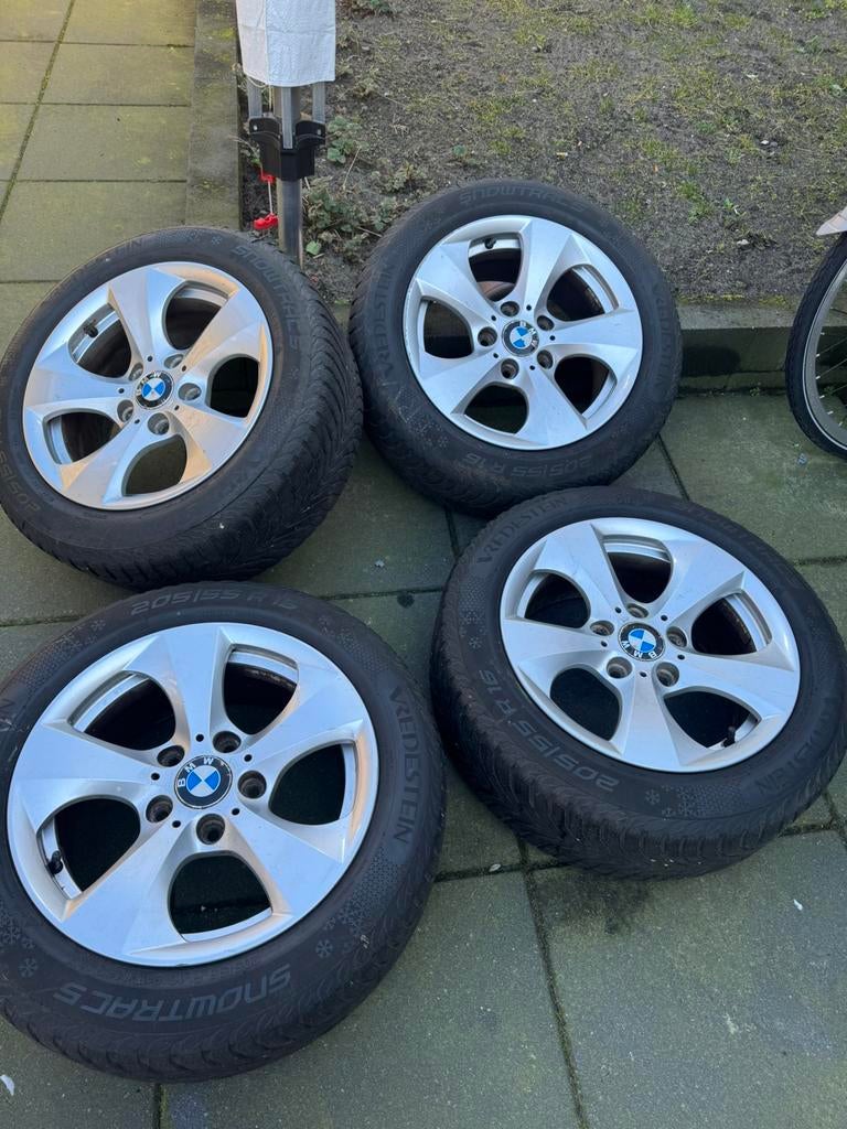 BMW e90 s91 e87 style 306 velgen met vredestein winterbanden, Ophalen, Gebruikt, 15 inch, Velg(en)