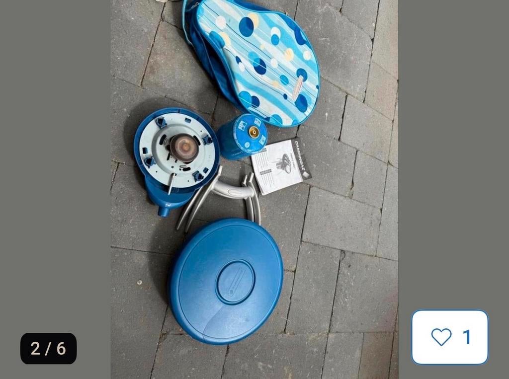 Camping barbecue met draagtas en gasfles, Ophalen, Gebruikt