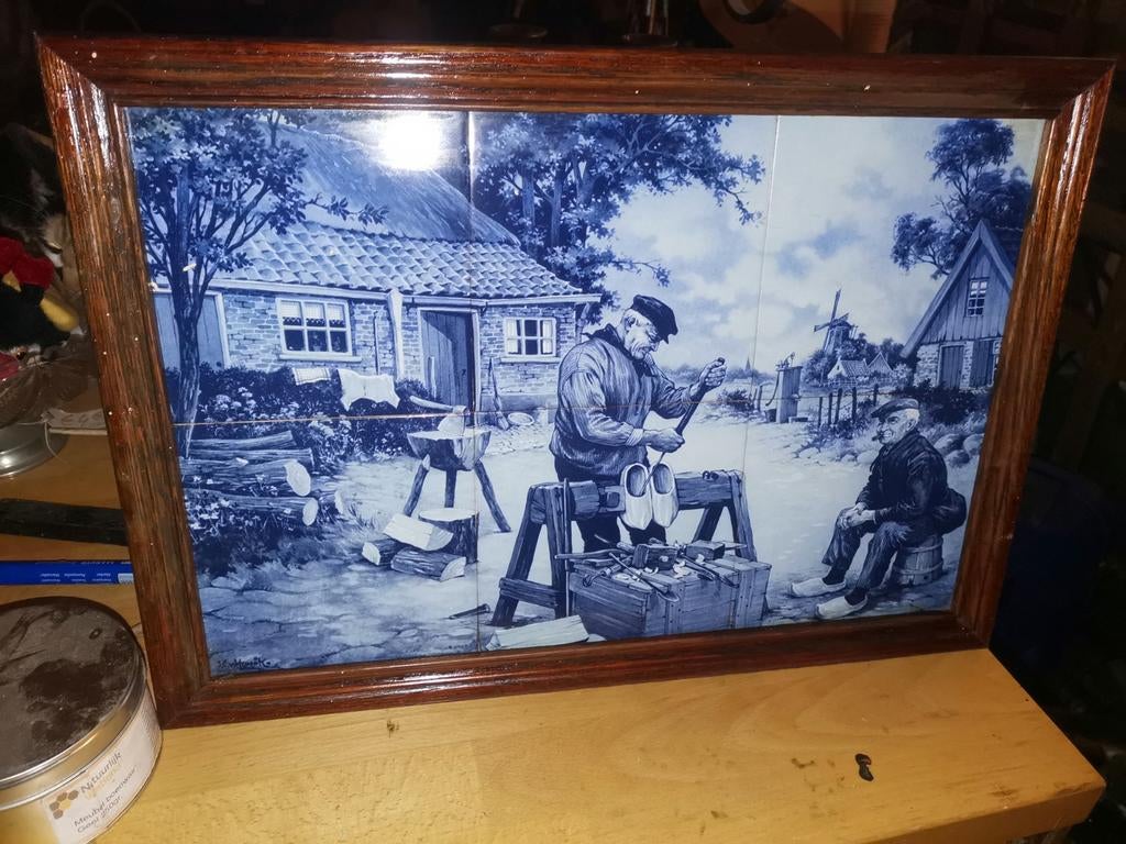 Zeer mooi delfsblauw tegeltableau, Antiek en Kunst, Ophalen