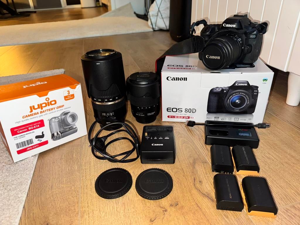 Canon EOS 80D + 3 lenzen!!, Gebruikt, Spiegelreflex, Canon, Ophalen of Verzenden
